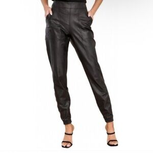 Spanx Women's Like Faux Leather Black Jogger Pants Size XS 20283R